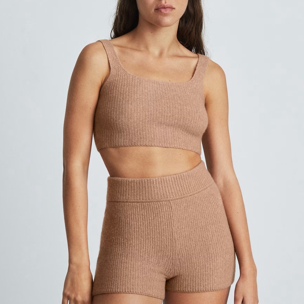 NWT Everlane The Cozy-Stretch Tank In Camel, size small